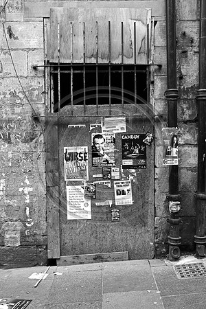 Posters on Edinburgh back-street